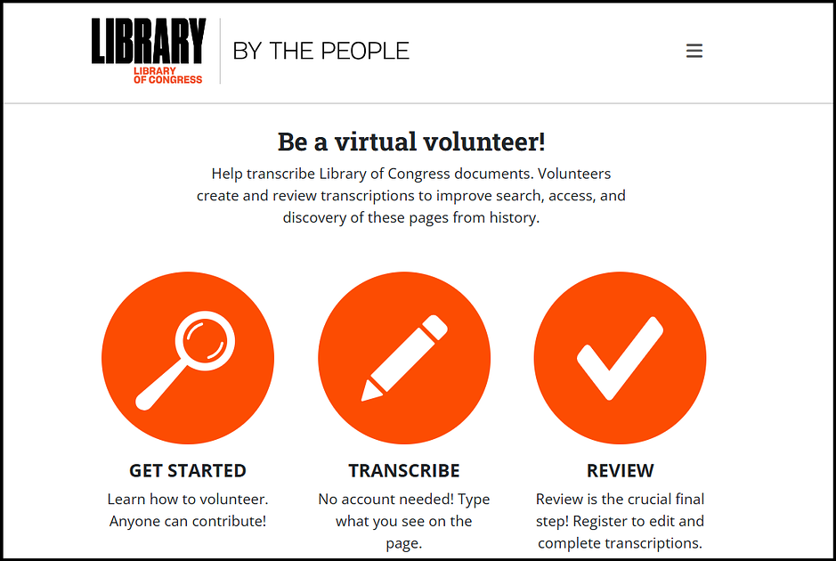 Volunteering | By the People, Library of Congress
